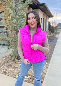 Never Ending Fuchsia Puffer Vest