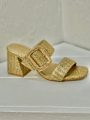 Beach by Matisse Lucy Gold Heels With Buckle