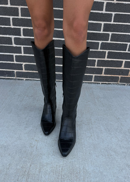 Matisse Kirby Black Croc Boot
