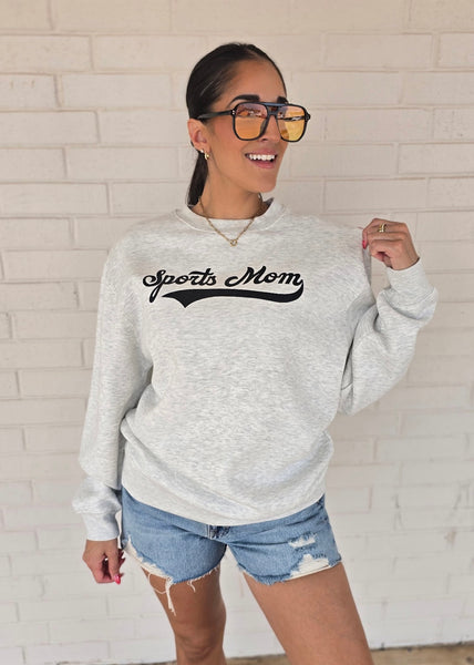 Sports Mom Crewneck Sweatshirt: Ash Grey
