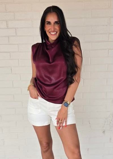 More Than Enough Burgundy Sleeveless Top