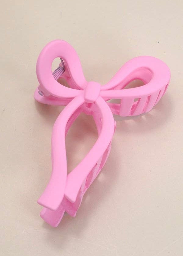 MATTE BOW HAIR CLAW CLIPS | Spring Pink