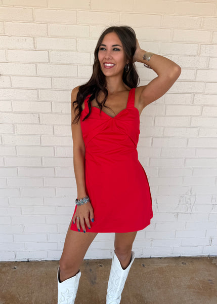 Saturdays At The Stadium Red Romper Dress