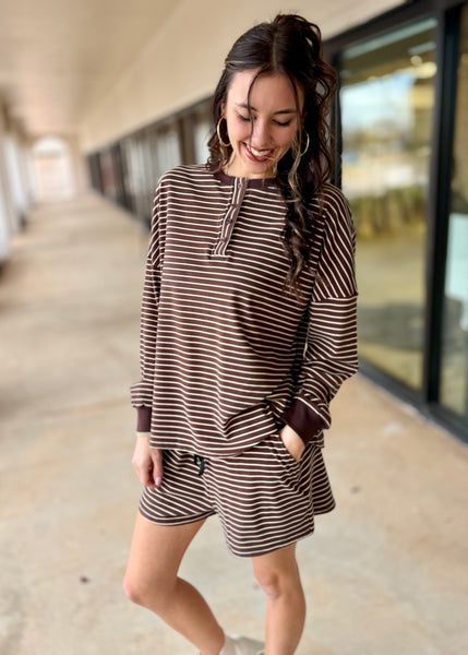 Taking Time Striped 2pc Shorts Set
