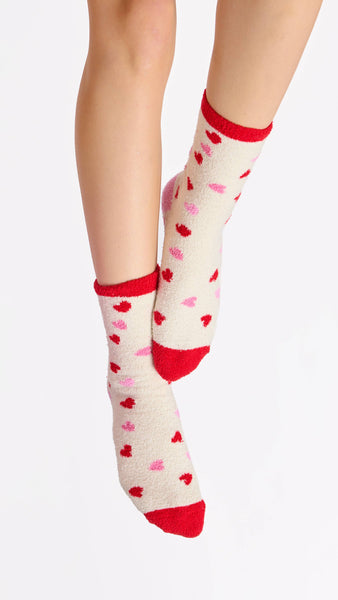 Ivory Candy Heart Socks