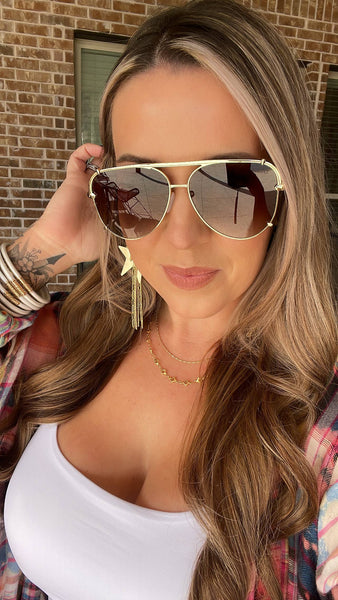 Shay Black Ombré Aviator Sunglasses