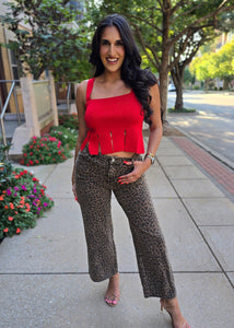 Running Wild Leopard Boyfriend Jean