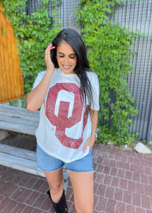 OU White Stadium Oversized Tee