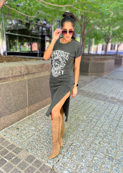 Tennessee Whiskey Graohic Maxi T-Shirt Dress