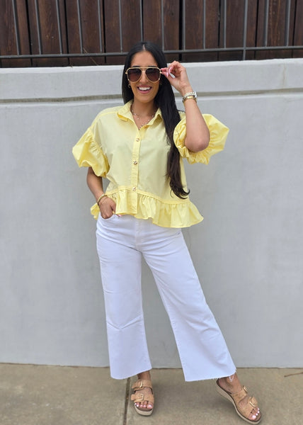 Let There Be Sunshine Yellow Baby Doll Top