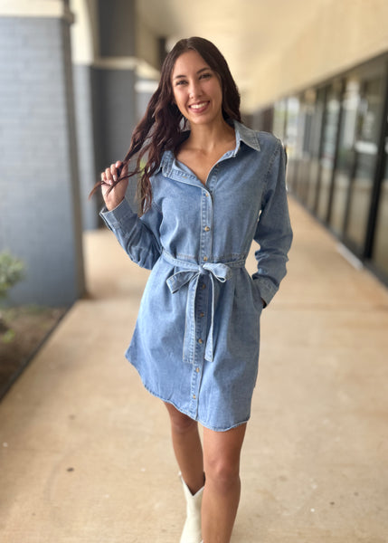 Time After Time Denim Shirt Dress