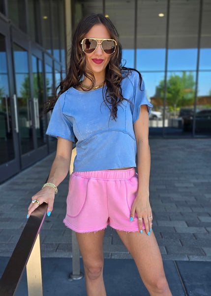 Mindful Decision Blue Mineral Washed Top