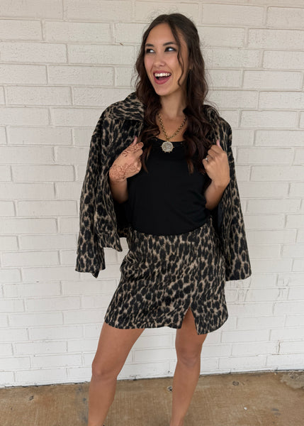 It's All About Me Leopard Print Mini Skirt