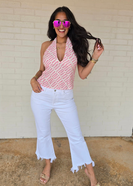 Pink Fish Halter Top