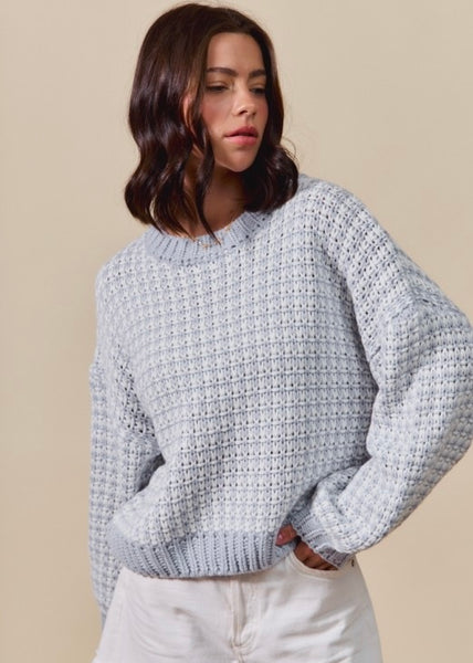 Whether Or Not Lt. Blue/Ivory Sweater