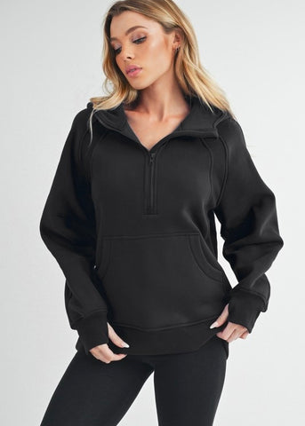 Just A Need Black Half Zip Hoodie