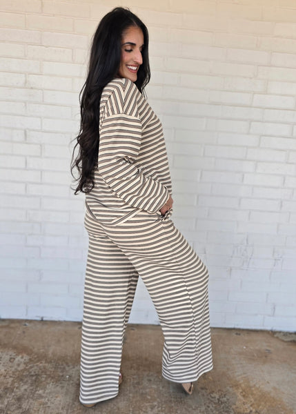 Sippin' On Sweets Striped 2 Pc Pant Set