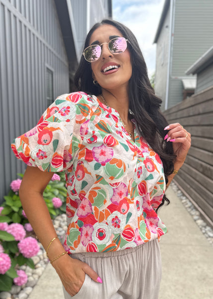 Hold On For One More Day Floral Top