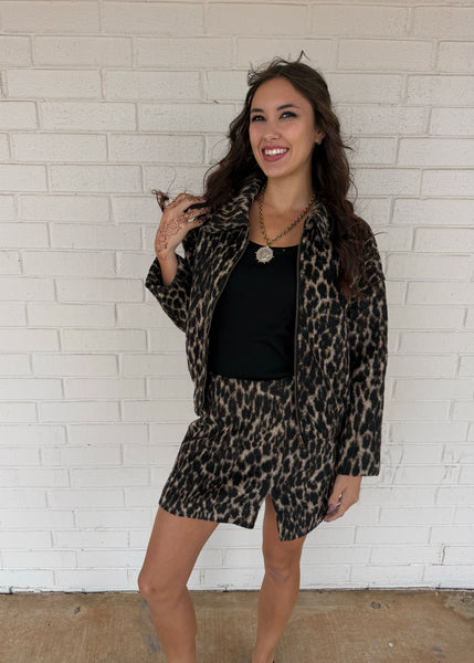 It's All About Me Leopard Print Mini Skirt