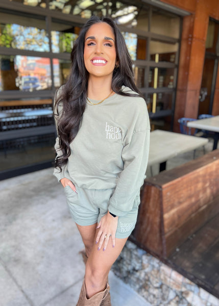 "Happy Hour" Olive 2 Pc Comfy Set