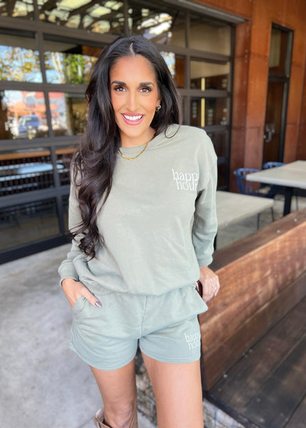 "Happy Hour" Olive 2 Pc Comfy Set