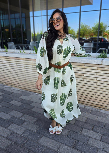 Tropical Breeze Cream Maxi Dress
