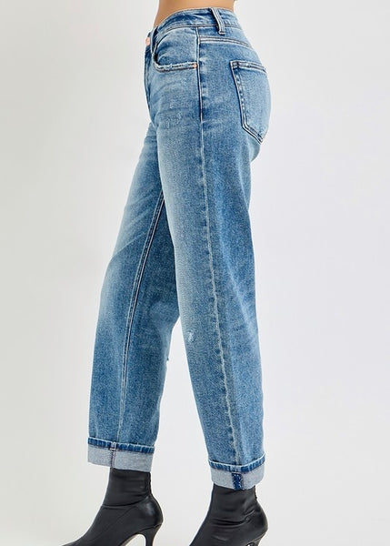 Genie Mid Rise Boyfriend Denim