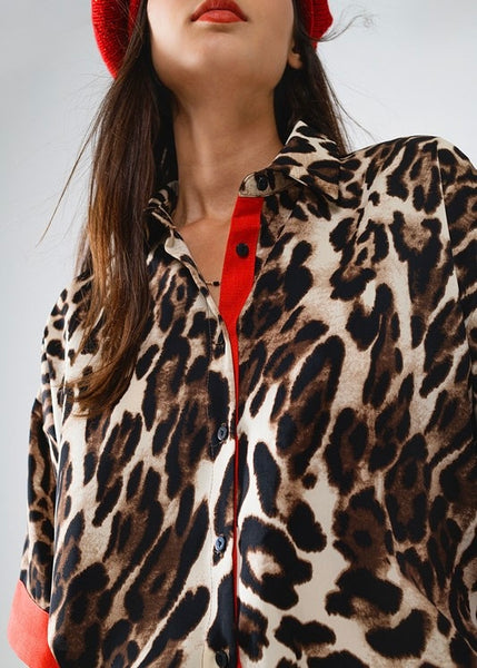 Raise It Up Leopard Button Up Top