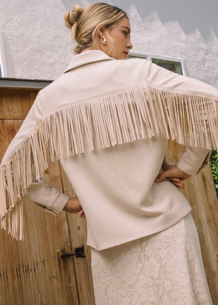Country Girl Ivory Suede Fringe Jacket
