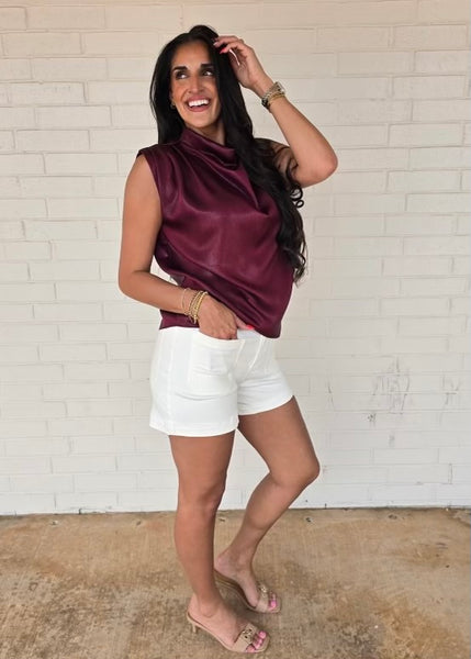 More Than Enough Burgundy Sleeveless Top