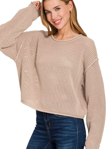 Transition Into Fall Mocha Knit Sweater