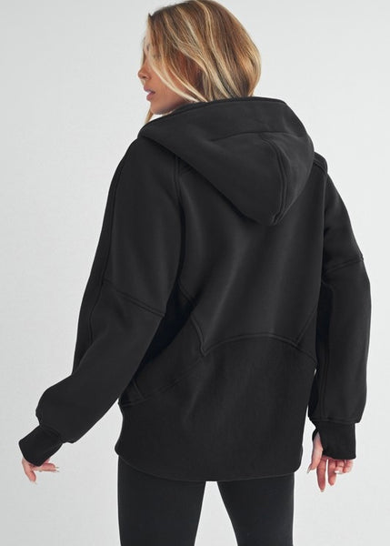 Just A Need Black Half Zip Hoodie