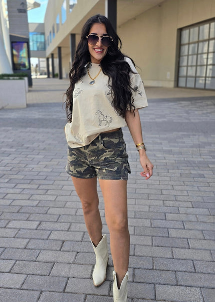 Never Blend In Camo Dad Shorts