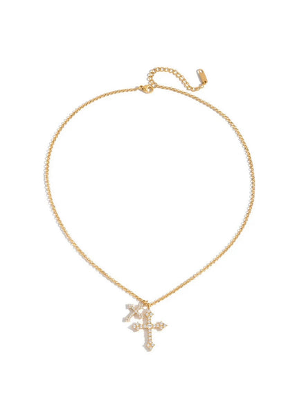 Duo Cross Necklace