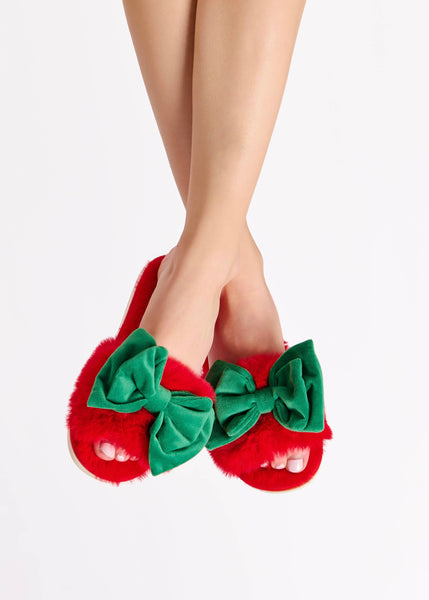 Noelle Slippers - Red/Green