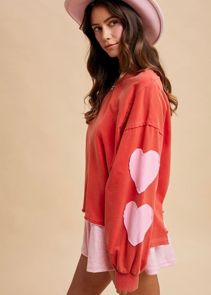 Have My Heart Patch Sleeve Sweatshirt