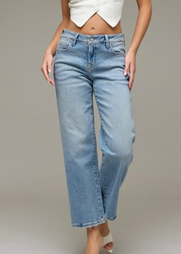 Ella Low Rise Cropped Straight Fit Denim