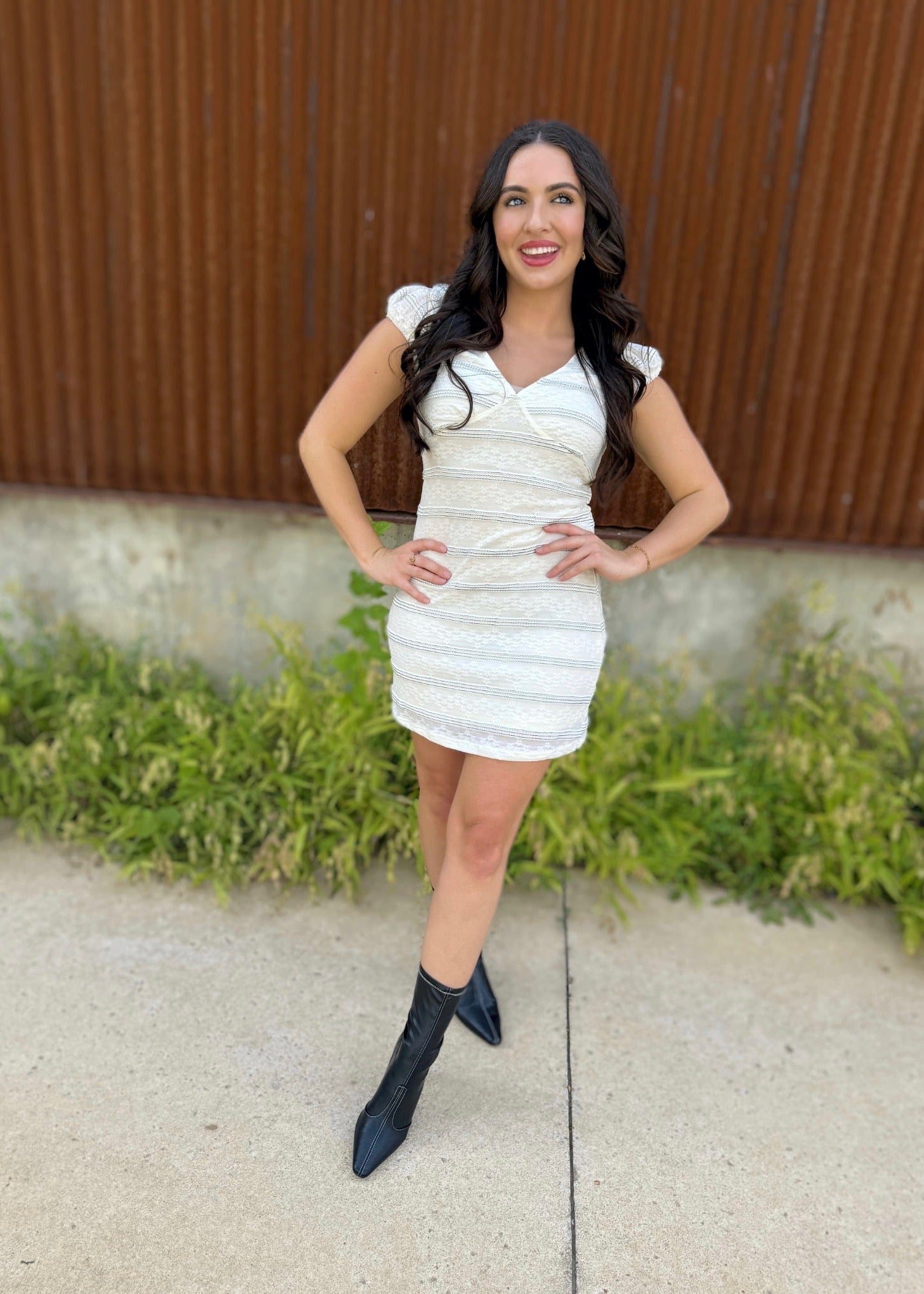 Sweet Dreams Cream Lace Mini Dress
