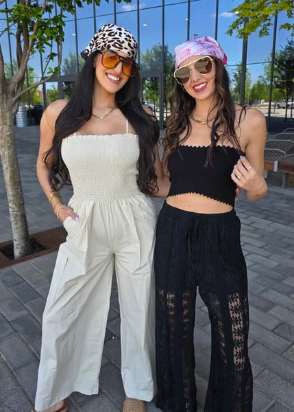 Sunday Stroll Taupe Spaghetti Strap Jumpsuit