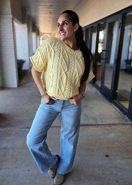 Let There Be Sunshine Yellow Sweater Top