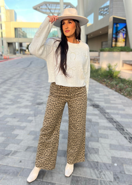 Wild And Free Leopard Print Wide Leg Pants