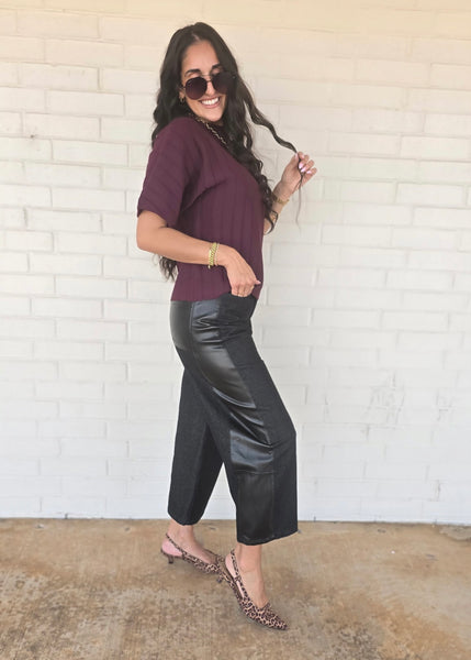 Make It Happen Contrast Black Barrel Pants