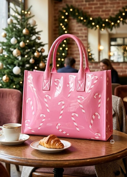 The Pink Peppermint Vinyl Tote