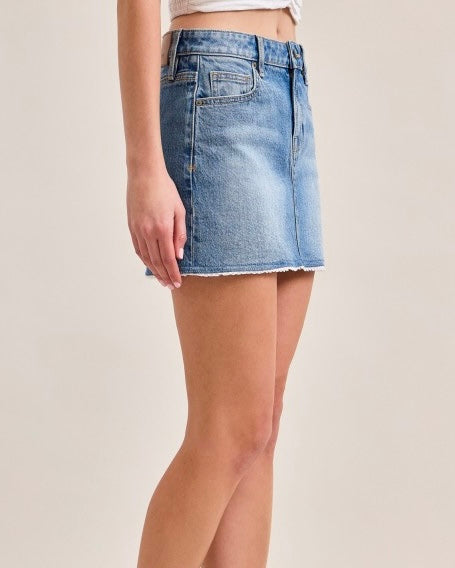 Sophie Mid Rise Denim Mini Skirt