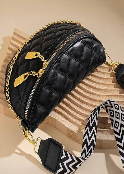 Quilted Black Crossbody Bum Bag