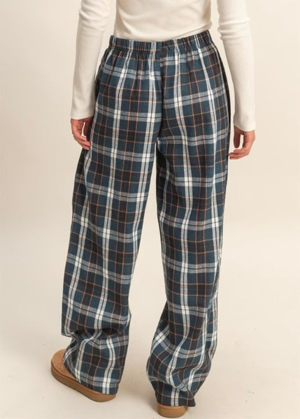 Wake Me Up Navy Plaid Pants