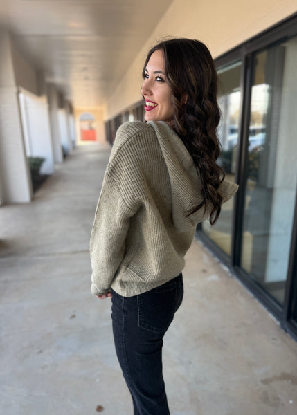 Learning About You Olive Hooded Cardigan
