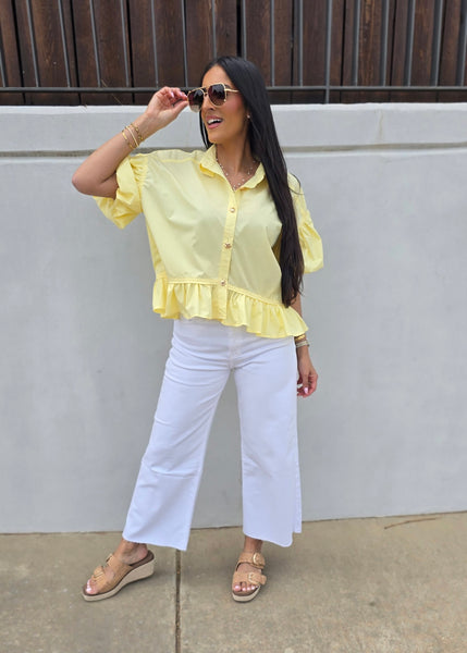 Let There Be Sunshine Yellow Baby Doll Top