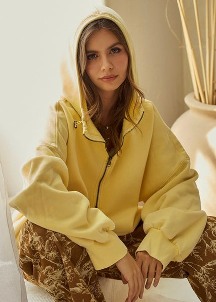 All Is Bright Yellow Half Zip Hoodie