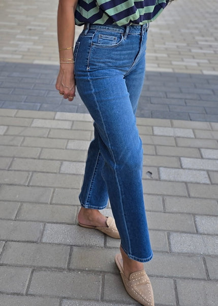 Dolly High Rise Dark Wash Straight Leg Denim